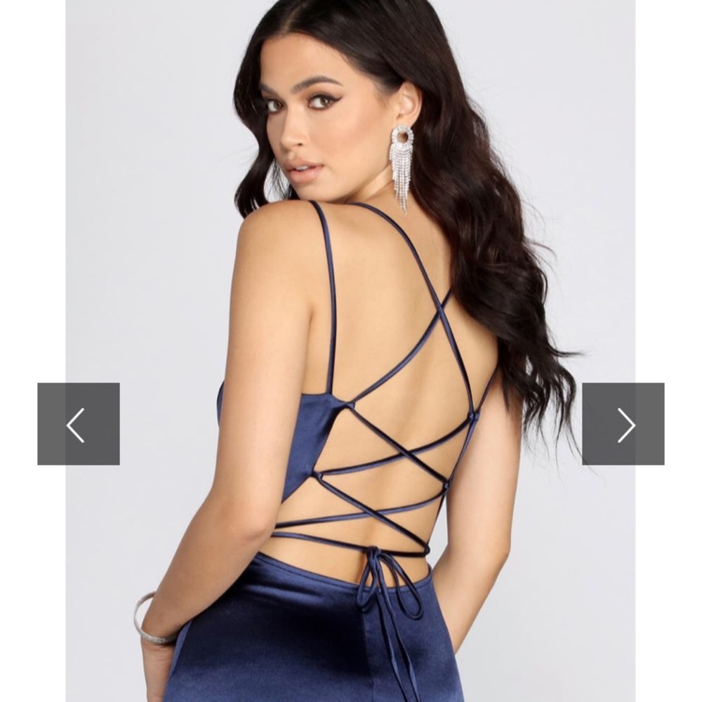 FORMAL SATIN BEADED DRESS - Picture 3 of 3